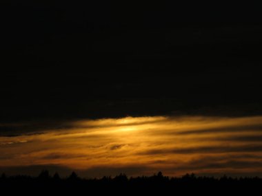 Yaz akşamında gün batımında bir tarlada, Sunny Circle