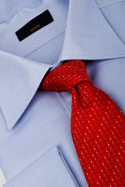 Composición Con Camisa Azul Corbata Roja — Foto de Stock