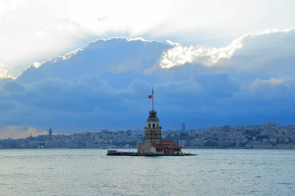 Atardecer Torre Doncella Bósforo Estambul Turquía —  Fotos de Stock