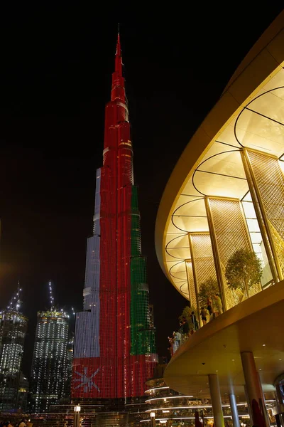 Дубай Оае Листопада 2019 Бурдж Халіфа Найвища Вежа Світі Вночі — стокове фото