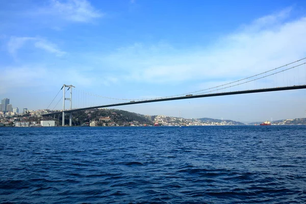 Ясный День Вид Босфорский Мост Стамбуле Турция — стоковое фото