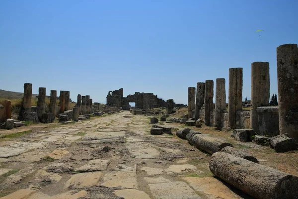 Pamukkale Turquie Ancienne Ville Hierapolis Vue Sur Les Ruines Ville — Photo