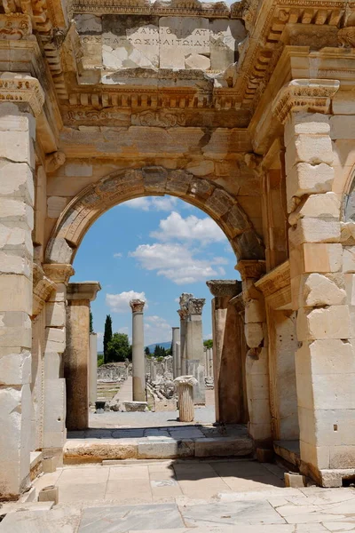 Poort Van Oude Efeze Stad Agora Izmir Turkije Het Werd — Stockfoto