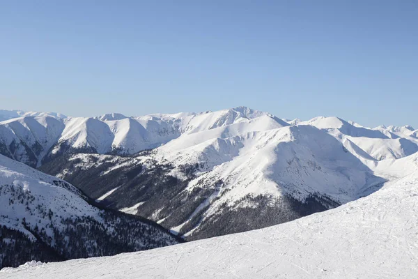 Vacker Vinter Utsikt Över Polska Bergen — Stockfoto