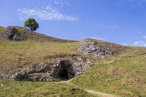 Περιφέρεια Mam Tor Peak Στην Αγγλία Ένα Όμορφο Μέρος Για — Φωτογραφία Αρχείου