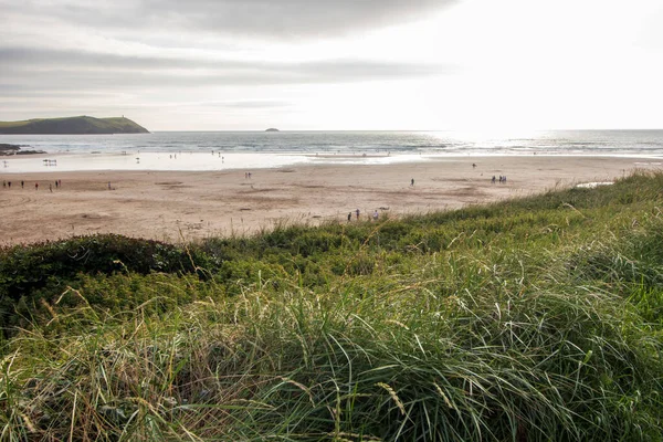 Polzeath Beach Красивий Вид Море — стокове фото