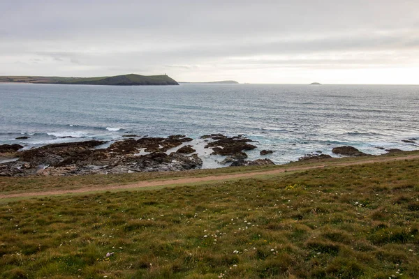 Polzeath Beach Красивий Вид Море — стокове фото