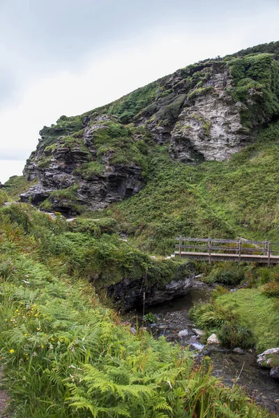 Nectan Glen Όμορφη Θέα Στα Βουνά Της Κορνουάλης — Φωτογραφία Αρχείου