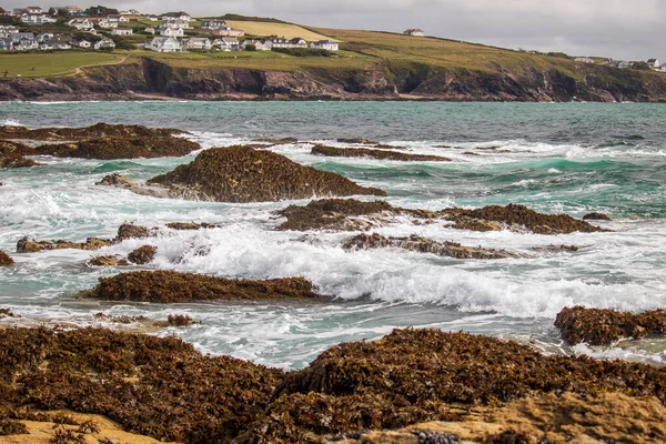 New Polzeath Krásný Výhled Moře Cornwallu — Stock fotografie