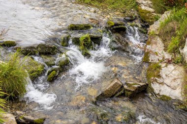 St. Nectan 's Glen - Cornwall' daki taşların üzerinden akan su