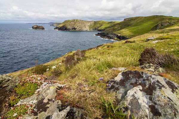 Tintagel Schöner Meer Und Bergblick North Cornwall — Stockfoto