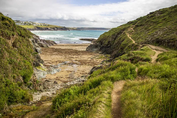 Polzeath Uma Bela Paisagem Beira Mar Cornualha Norte — Fotografia de Stock