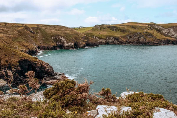 Nectan Waterval Prachtig Uitzicht Bergen Zee Cornwall — Stockfoto