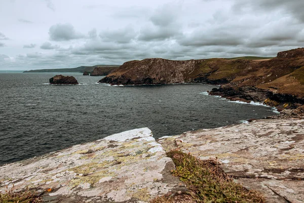 Tintagel Bella Vista Sulle Montagne Sul Mare Cornovaglia — Foto Stock