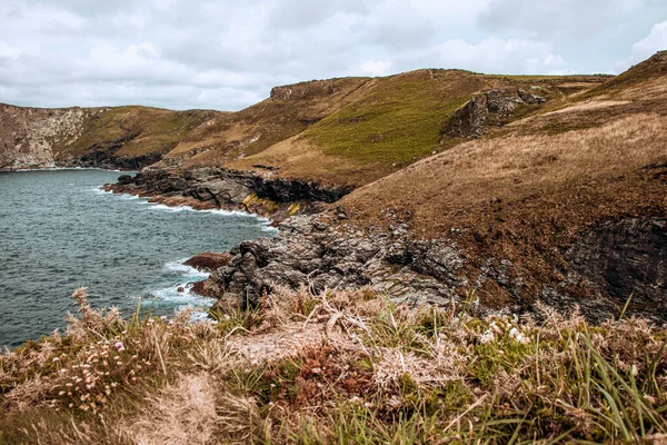 Tintagel Schöne Aussicht Auf Die Berge Und Das Meer Cornwall — Stockfoto