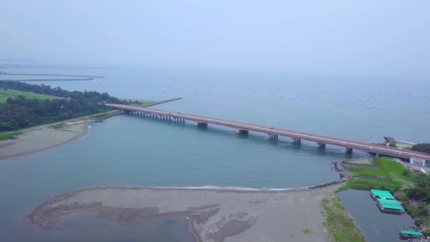 Pemandangan Udara Jembatan Sicao Taman Nasional Taijiang Tainan Taiwan — Stok Video