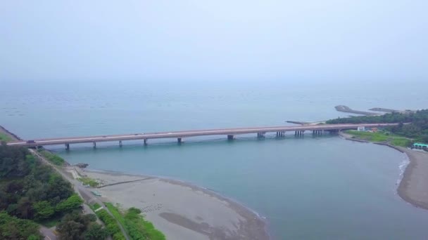 Αεροφωτογραφία Της Γέφυρας Sicao Στο Εθνικό Πάρκο Taijiang Tainan Ταϊβάν — Αρχείο Βίντεο