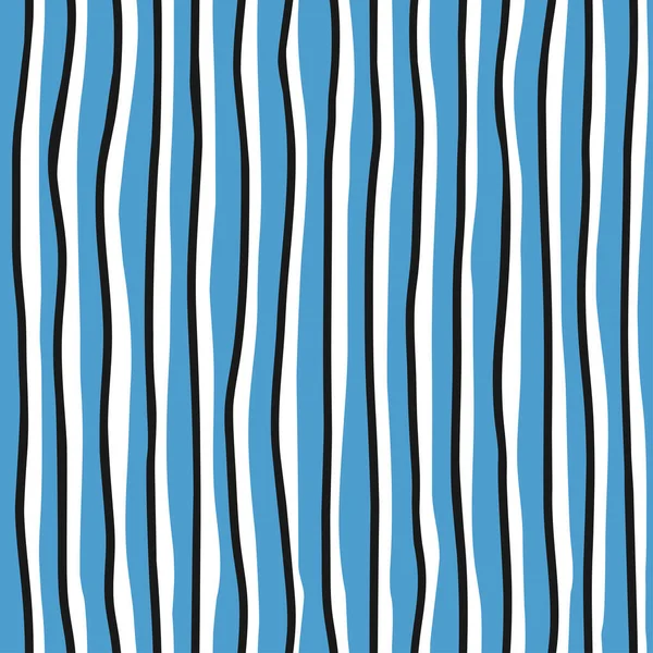 Handgezeichnete Textur Aus Blauen Und Dunklen Streifen Auf Blauem Hintergrund — Stockvektor