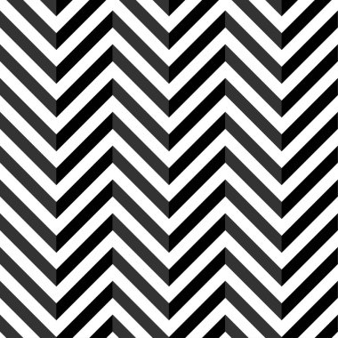 Yatay siyah çizgiler, zikzak çizgisi olmayan desenler. Vektör soyut üç boyutlu doku. Geometrik şekil. 