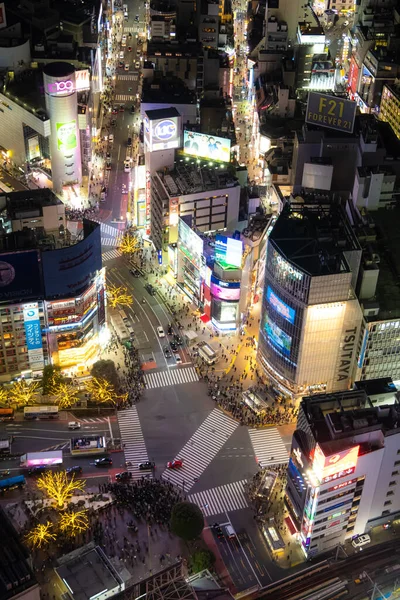 Tokyo Japonya Ocak 2020 Güzel Bir Işık Gecesiyle Shibuya Tokyo — Stok fotoğraf