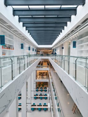Interior of a Modern University at Jusuf Kalla Library. Depok, Indonesia - 06 09 2025