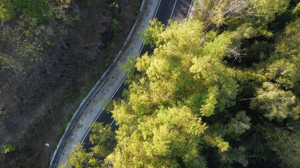 Повітряний Вид Звивисту Дорогу Горах Джок Якарта Індонезія — стокове фото