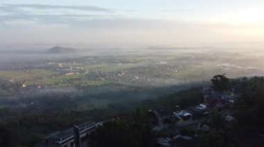 Yogyakarta 'da sabahın hava görüntüsü. Güzel manzara Yogyakarta Endonezya Özel Bölgesi