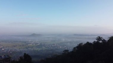 Yogyakarta 'da sabahın hava görüntüsü. Güzel manzara Yogyakarta Endonezya Özel Bölgesi