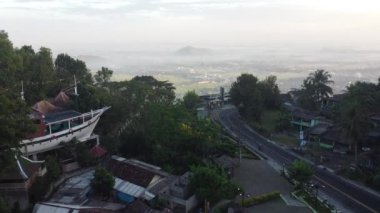 Yogyakarta 'da sabahın hava görüntüsü. Güzel manzara Yogyakarta Endonezya Özel Bölgesi