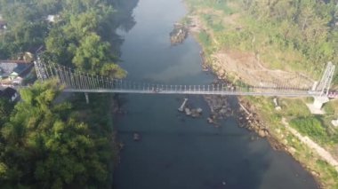 Pundong Bantul 'daki Opak Nehri' nin havadan görünüşü