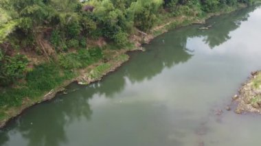 Pundong Bantul 'daki Opak Nehri' nin havadan görünüşü