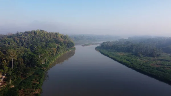 Повітряний Вид Річку Прого Джок Якарті Індонезії — стокове фото