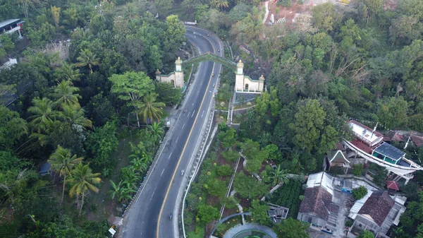 Yogyakarta Indonesia July 2020 Aerial View Gate Welcome Gunungkidul Regency — Stock Photo, Image