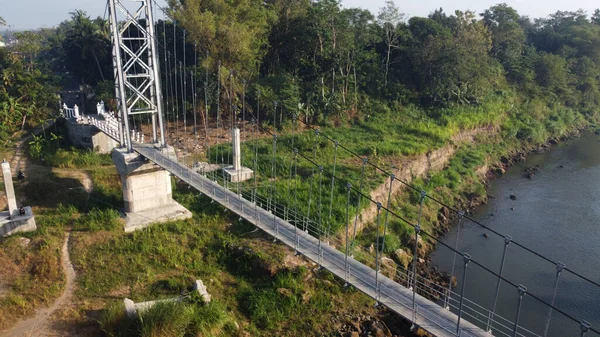 Aerial View Bridge Connecting Village Bantul Area Yogyakarta Indonesia — Stock Photo, Image