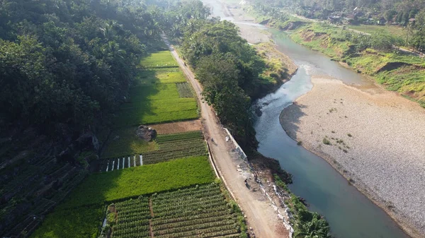 Een Schone Rivier Met Een Pad Langs Rivier — Stockfoto