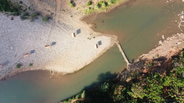 Vue Dessus Une Rivière Tropicale Propre Été — Photo