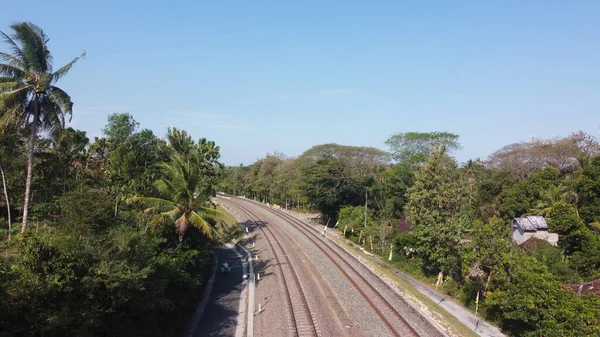 Vue Aérienne Des Chemins Fer Indonésiens — Photo