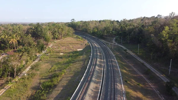 Aerial View Indonesian Railways — Stock Photo, Image