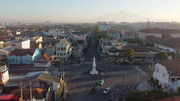 Yogyakarta Indonésie Août 2020 Vue Aérienne Atmosphère Tugu Jogja Matin — Photo