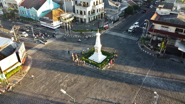 Yogyakarta Indonésie Août 2020 Vue Aérienne Atmosphère Tugu Jogja Matin — Photo