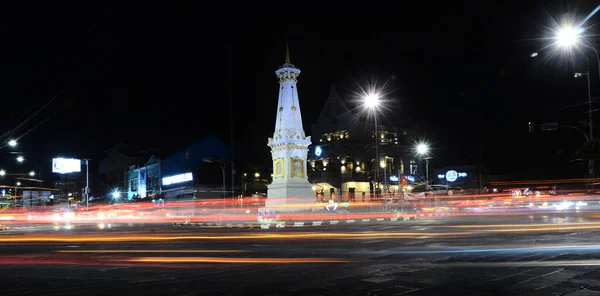 Yogyakarta Indonesia August 2020 Tugu Jogja Yogyakarta Monument Vehicle Traffic — Stock Photo, Image