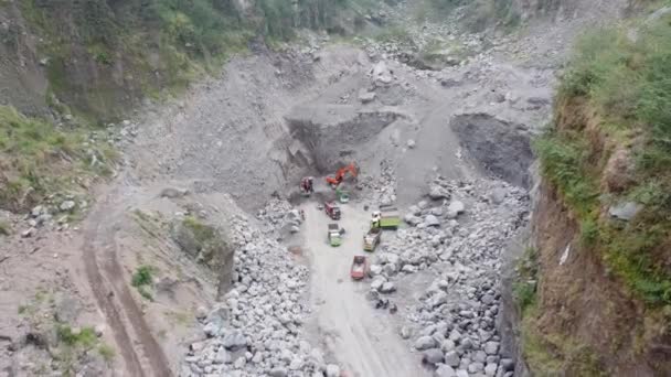 Imagens Aéreas Mineração Areia Vulcânica — Vídeo de Stock