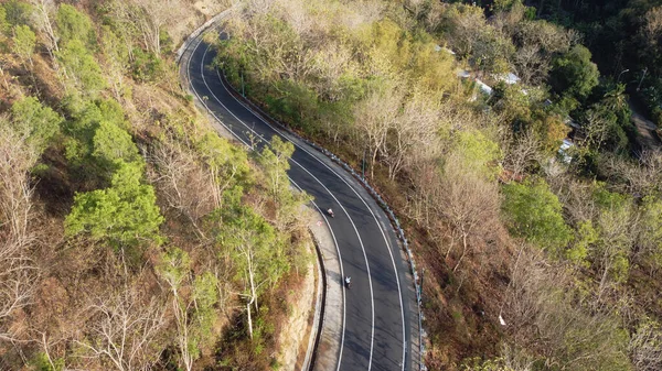 Luftaufnahme Der Kurvenreichen Straße Zum Touristenziel Mangunan Bantul — Stockfoto