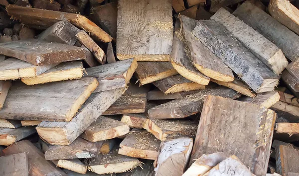 Hodně Šrotu Dřevěných Bloků Starých Prken Dřevěný Odpad Podpal Krb — Stock fotografie