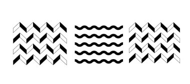 Beyaz arkaplandaki soyut geometrik desenlerin çizimi