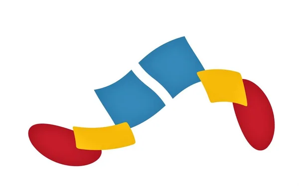 Ilustrație Abstractă Două Cizme Multicolore Fundal Alb — Fotografie, imagine de stoc