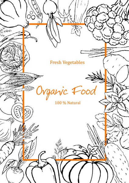 Beyaz arka planda sebzeler ve bitkiler. Siyah beyaz çizim. Yiyecek toplama. Tak vektörü.