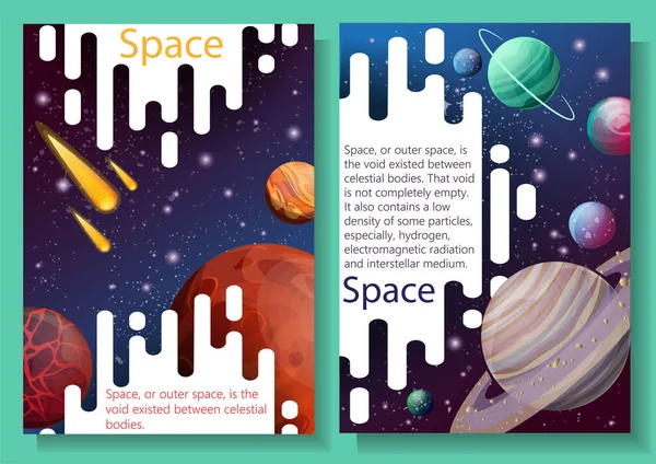 Gezegenler ve uydular. Güneş sistemi. Vektör tasarımı. Stok illüstrasyonu.