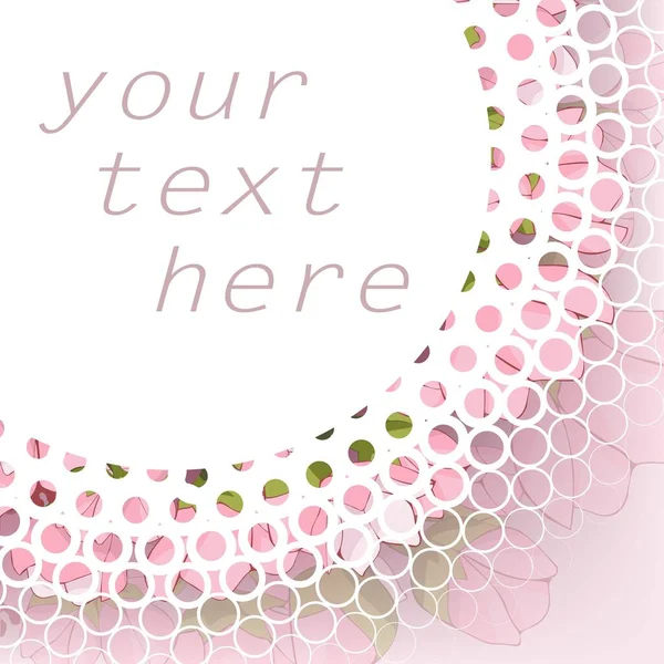 Beyaz kağıttan yapılmış, küçük halkalardan yapılmış dantelli bir daire. Pembe, şeffaf kiraz, kiraz ve elma çiçekleri. Kartpostal, davetiye, reklam, afiş, poster.