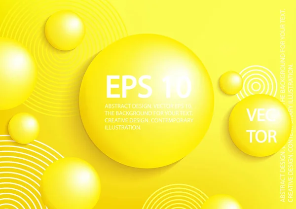 Açık arkaplanda 3 boyutlu sarı balonlar. Büyük, büyük kabarcıklı vektör.